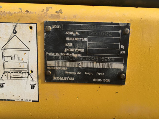 Japan Origin Second Hand Komatsu PC200-7 Excavator Heavy Duty Yellow Color
