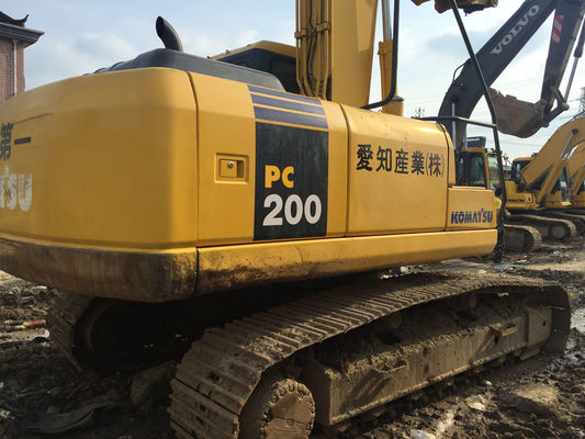 Japan Origin Second Hand Komatsu PC200-7 Excavator Heavy Duty Yellow Color